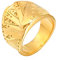 HIJONES Unisex Herren Damen Gold Texas Hold'em Flush Digital Poker-Karte Glücklich Ring aus Rostfreier Stahl Größe 54