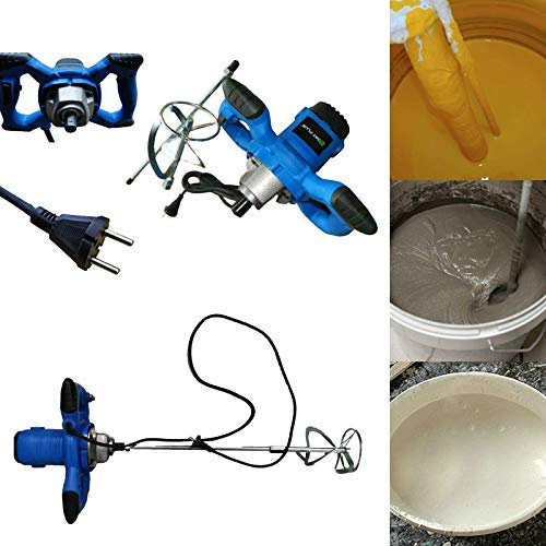 Miscelatore per Malta, Miscelatore Colla Professionale Elettrico Miscelatore Manuale Calcestruzzo, M14 Regolabile 6 Velocità Betoniera Elettrica per Trapano Portatile per Cemento, 1700 U/min
