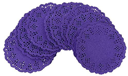 SUCHUANGUANG Colorful Lace Paper Mats Coasters Placemats Wedding Events Party Table Gift Paper Doily Purple