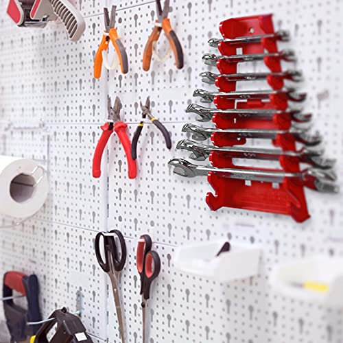 Clé à Pipe, Support, Support de Rangement pour clés mixtes, Outil De Stockage Porte-CléS à 9 CléS En Plastique Rouge Avec Support De Rangement Pour Clé, Outil De Rangement Pour Usage Domestique