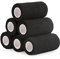 Haftbandage Verband Selbstklebender 10cm x 4,5m, 6 Rollen Fixierbinde Selbsthaftend Kohäsive Bandage für Erste Hilfe Dog Tierarztwickelband Sport Elastische Binde für Handgelenk, Füße (Schwarz)