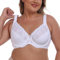 Ayigedu Women's Underwire Bra Non-Padded Floral Lace Plus Size Full Coverage Minimizer 32-GG