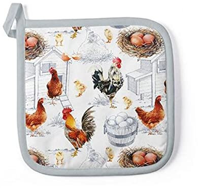 Ambiente Topflappen Potholder rot 20x20 cm Baumwolle silicone, cotton
