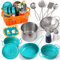 Veitch fairytales Accessoire dinette Enfant Ustensile Cuisine Enfant Ensemble de Jouet de Casserole en Acier Inoxydable coloré Cadeau 3 4 5 6 7 8 9 10 Ans(Vert)