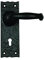 Centurion Antique Traditional Tudor Lever Lock Door Handle 3 Pairs Black Internal External