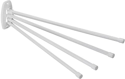 ABJ Handtuchhalter Handtuchstange Handtuch Halter mit Beweglichen Armen 45cm inkl. Montagesatz (4-armig, Weiß)