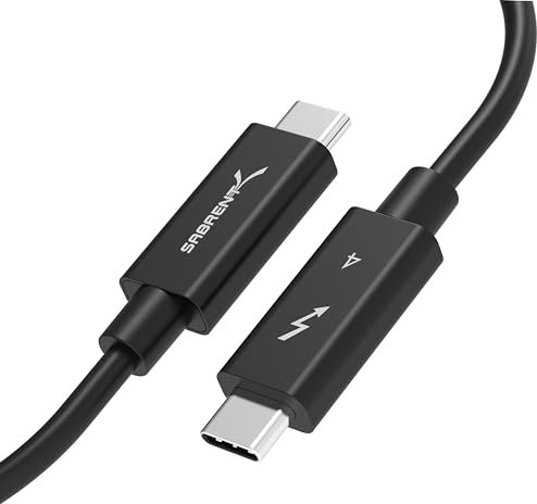 SABRENT 2M USB C Thunderbolt 4 Cable 100W, 8K/60Hz or dual 4K/60Hz. 40Gbps, USB-C TB4 for Super Fast Transfer and Charging Compatible with Thunderbolt 3 MacBook Apple etc. (CB-T4M2)