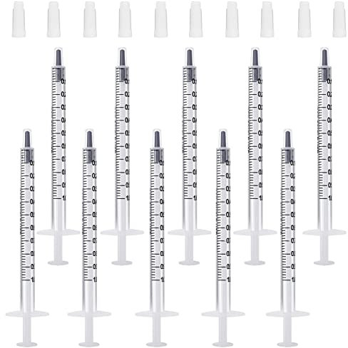 10Stück 1ml Spritze mit Luer Kunststoffspritze Ohne Nadel für Nachfüllen und Messen Öl Klebstoffapplikator von Flüssigkeiten Füttern von Haustieren wissenschaftliche Labors,1ml Kolostrum Spritze