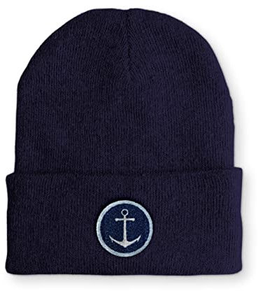 tshirtladen Anker Segeln Kapitän Design Statement Wintermütze Beanie, Farbe: Navy