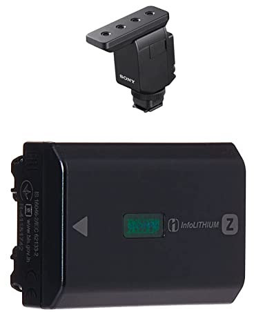 Sony ECM-B10 - Microphone Micro-directionnel Compact (Noir) & NP-FZ100 Batterie Rechargeable Haute Capacité pour Appareil Photo