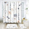 ArtSocket Badezimmer-Set mit Duschvorhang und Teppichen, Blumenmuster, Blumenmuster, Duschvorhang-Set, Wildblumen-Duschvorhang für Badezimmer, Frühlingsblumen, Badezimmerdekoration, 4-teilig