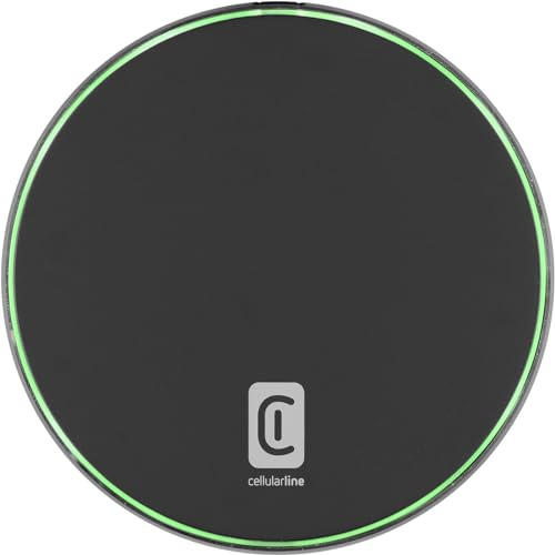 Cellularline | Fast Pad | Wireless Ladestation mit bis zu 15 W Ausgang - USB-C-Eingang - LED-Ladeaktivierung - Schwarz