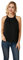 Damen Glänzende Pailletten Seidefaden Bluse Loose Fit Casual Tops Elegant Ärmellose Neckholder Oberteile Schwarz S CL2110S23-01