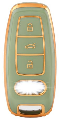 OFFCURVE Autoschlüssel Hülle Schlüsselhülle, Schlüsselcover TPU Autoschlüssel Schutzhülle 3 Tasten für Audi A1 A3 A4 A5 A6 A7 A8 Q1 Q3 Q5 Q7 Q8 S3 S4 S6 RS4 RS6 R8 TT TTS Seat Exeo 3R