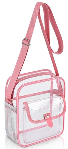 SPODEARS Transparente Tasche, Stadion-zugelassene Umhängetasche, kleine transparente Tragetasche für Konzert, Festival, Sport, Spiele, Veranstaltungsorte