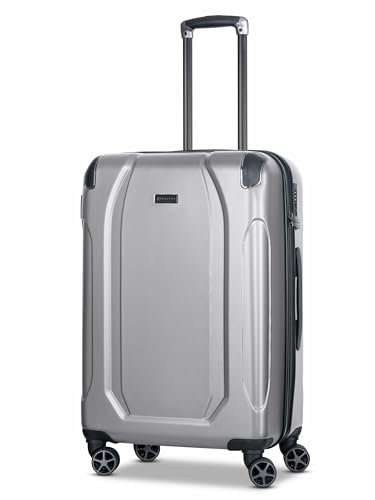 BUGATTI Valencia | Koffer Groß | Koffer & Trolleys | Arretierbarer Griff | Kreuzpackgurt | Netzfach | 4 Rollen | Tragegriff | ABS Material | TSA-Schloss | 45cm x 27cm x 68cm | 3.68 kg
