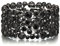 EVER FAITH Damen Österreichische Kristall Bridal breites Stretch-Armband Schwarz Schwarz-Ton