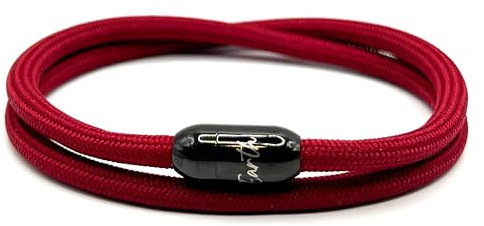 KAROO EARTH JEWELLERY Rope Bracelet | Unisex Braided Paracord Nautical Double Wrap Bracelet with strong Magnetic Clasp | Waterproof surfer bracelet (Small Wrist Size (16-18cm), Burgundy Black Clasp)