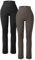 OQQ Damen 2-teilige Yoga Hose Gerippt Nahtlos Workout Hohe Taille Athletisch Gerades Hose Schwarz Teeblatt