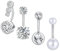 Gojewen 4stk Bauchnabelpiercing 8mm Chirurgenstahl Piercing Bauchnabel Bauchpiercing Schmuck Silber Damen