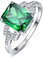 Yaresul 2.5ct Damen Ringe Silber 925 Kreierter Smaragd Ringe Verlobungsring Damen May Birthstone Ring Jubiläum Smaragd Solitaire Ringe Frauen Größe 54.4(17.3)