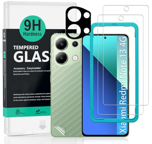 Ibywind 2 Pack Screen Protector For Xiaomi Redmi Note 13 4G 6.67,9H Hardness Tempered Glass,With 1Pc Camera Lens Protector,Easy to Install