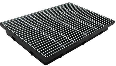 Megaa store Schuhabstreifer Abtreter Fußmatte Maschenrost Fußabtreter Eingangsmatte 600x408x70 mit Bodenwanne (Verzinkte Fußmatte)