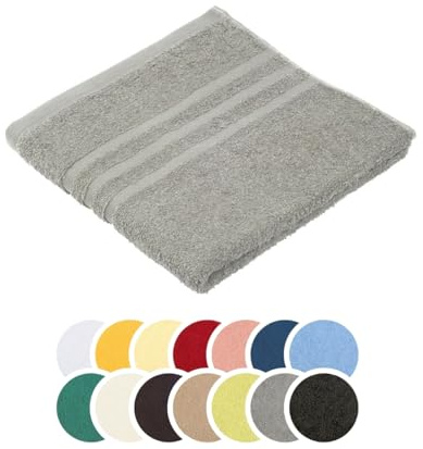 liebling Handtuch, 100% Baumwolle, Serie Borkum, 50 x 100 cm, 60 Grad waschbar, trocknergeeignet, Farbe: Silber