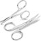 2 Stück Professionelle Edelstahl Schere, Friseurschere, Augenbrauen Schere, Nasenhaarschere Ohrenschere, Sicherer Hautschere Geeignet für Zuhause, Friseursalon, Friseur (Silber)