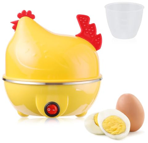 mizikuu Cocedor de Huevos Rápido, Hervidor de Huevos Para 7 Huevos Eléctrico Vaporizador Hacer Huevos Cuecehuevos Para Microondas con Apagado Automático