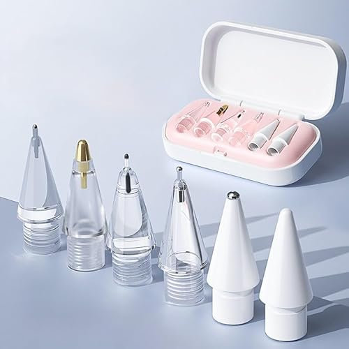LOVE MEI Replacement Pencil Tips for Apple Pencil Pro,Upgraded Pen Tips fit for Apple 2nd 1st Gen USB-C,and Logitech Crayon Digital Pencil,Needle Pencil Tips with Case,IPad Pro Pencil Sets
