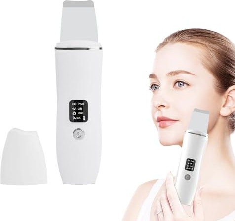 Rechargeable Skin Scrubber Ultraschall, Face Skin Spatula Skin Scrubber, Mitesserentferner Skin Scrubber, Portable Pore Scrubber, Mitesserentferner Porenreiniger Werkzeug für Tiefenreinigung, 4 Modi