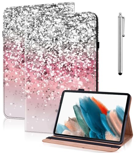 TUOLISG Hülle für Fire HD 10 Tablet(9. und 7. Generation - 2019 und 2017) mit Stift,Ultra Dünn PU Leder Brieftasche Ständer Klapp Tablet Kindle Fire HD 10 Hülle-Gradation