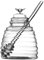 500ml Glas Honigtopf, Glas Honigspender mit Honiglöffel und Deckel, Honiglöffel Stab und Glas Set, Transparentes Glas Honigglas für Sirup Bienenstock Küche Speicherung