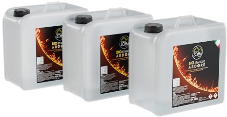 ZOMAHOME Bioetanolo Liquido per Stufa e Camino - Bioetanolo inodore ad Alto Potere Calorico - Bioetanolo per camino inodore ideale per interni, Liquido bioetanolo di origine vegetale - 15 Litri