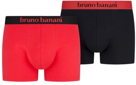 bruno banani - Flowing - Retro Short/Pant - 2er Pack (XL Rot/schwarz)