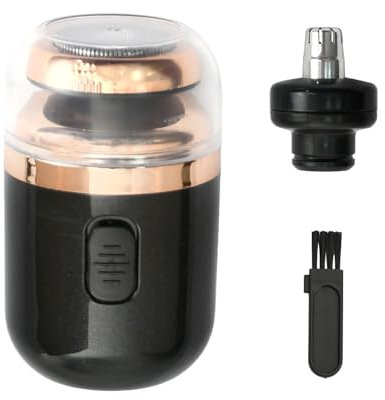 2 in 1 Shaver con Tagliacapelli Per Il Naso Mini Portable Electric Shaver Ricaricabile Mini Shaver con Cavo Di Ricarica E Spazzola Di Pulizia Nero