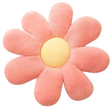 PORUPAEL Coussin floral en forme de fleur - Coussin de sol floral - Multicolore - Pour chambre à coucher, canapé, chaise - Décoration 38 cm - Rose 2