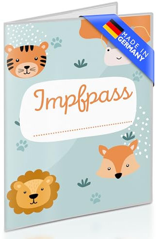 Hochwertige Impfpass Hülle/Impfausweis Hülle (9,9 x 13,7cm) für Kinder (selbst personalisierbar) | robuste und passgenaue Schutzhülle für Impfausweis | perfektes Babygeschenk | Made in Germany