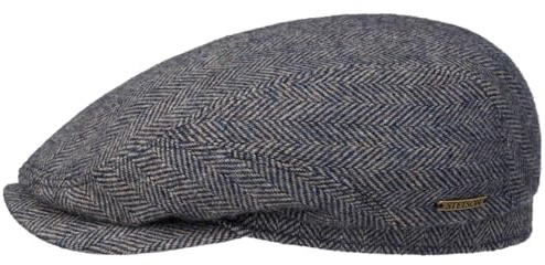 Stetson Belfast Flatcap Schiebermütze Herrenkappe Herringbone mit Innenfutter Baumwolle Herbst Winter