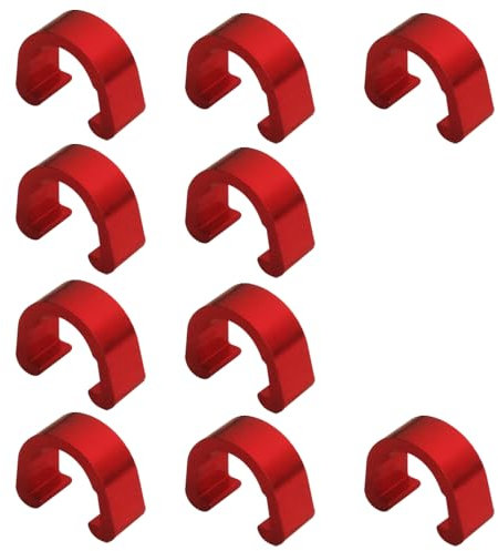 Yuauy Bike C-Clips Clamps Red 10 PCs Metal U-Clips Buckle Brake Cable derailleur Shifter Cable Guides Gear Cable Housing Hose Aluminum Alloy MTB BMX Mountain Bicycles