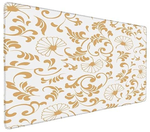 Tapis de Souris Blanc, Modèle Tapis de Souris Gamer XXL 1500x800x3mm Étanche Antidérapante Mouse Pad avec Coutures sur Les Bords - sous Main Bureau - Accessoire Bureau, pour Gamer, PC, Portable S-518