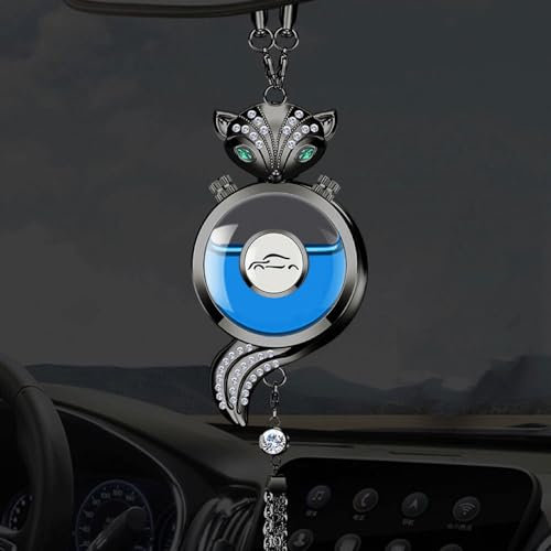 Auto Lufterfrischer Parfüm Kristall Rückspiegel Charms, Innenraum Hängender Anhänger Charm Dekoration Glücksdekor Ornament Zubehör für Frauen (Schwarz, Ozean)