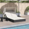 IKAYAA Sonnenliege für 2 Personen mit Verstellbare Rückenlehne, Polyrattan Doppelliege Wetterfest, Sonnenbett, Outdoor Bett, Gartenbett, Sonneninsel, Garten Relaxliege Schwarz
