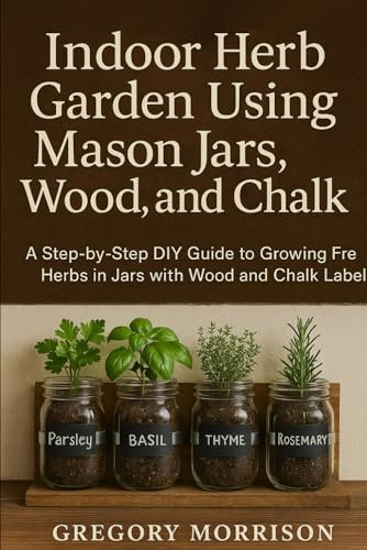 Indoor Herb Garden Using Mason Jars, Wood, and Chalk Labels: A Step-by-Step DIY Guide to Growing Fresh Herbs in Jars with Wood and Chalk Labels