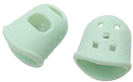 Kalimba Fingerschutz Daumenplektren aus weichem Silikon für Anfänger lawngreen