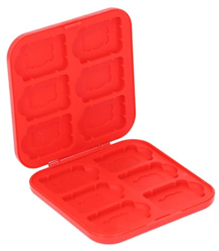 KUIDAMOS 12-in-1-Schutzhülle für Spielkarten für, Silikon-Kartuschen-Aufbewahrungshalter für Reisen, Kompakt und Leicht, für Gamer, Blau (Rot)