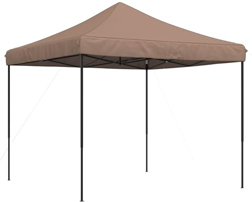 vidaXL Party-Zelt Braun 292 x 292 x 315 cm Oxford-Stoff, Garten und Terrasse, modernes Party-Zelt, schnell aufzustellen, tragbarer Sonnenschutz für Outdoor-Events