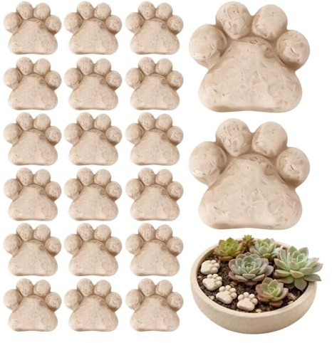 Pierres décoratives – Adorables pierres en résine en forme de patte de chat | Pierres miniatures pour pelouse et cour, vases et terrarium avec cactus phosphorescents, décoration de jardin d'extérieur