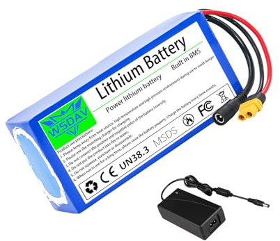 WSDAV 29.4V Lithium Battery 24V 10Ah 12Ah 15Ah 20Ah 25Ah 30Ah Electric Bike Battery 24 Volt Bait Boat Batteries with Charger,24V(29.4V) 12Ah 7S